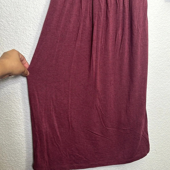 Maeve Anthropologie Galena Burgundy Jersey Knit Midi Dress Womens Size XSmall - Picture 6 of 13